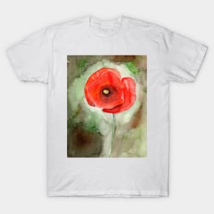 Poppy Fine Art Painting T-Shirt